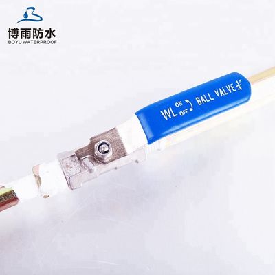 Tubo de inyección y válvula de bolas con válvula de entrada y salida para otros materiales impermeables