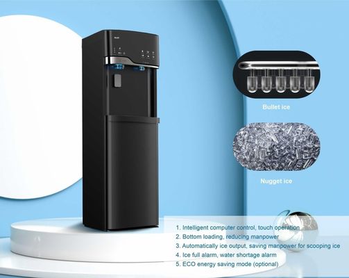 Dispensador de agua eléctrico con funciones de frío caliente y máquina de hielo de balas/granos