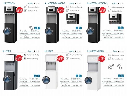 Dispensador de agua de carga inferior personalizable con compressor de enfriamiento opciones de frío caliente